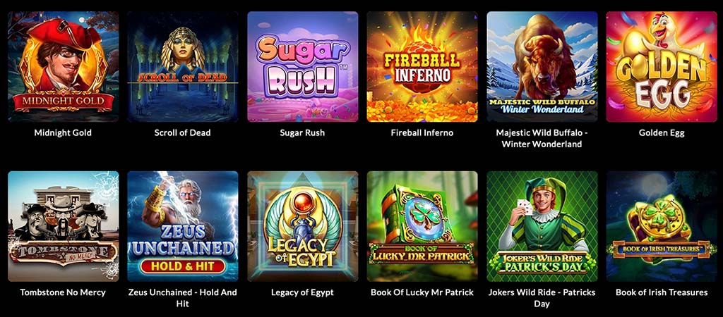 Luckera, slot games, casino lobby, Midnight Gold, Scroll of Dead, Sugar Rush, Fireball Inferno, Majestic Winter Buffalo