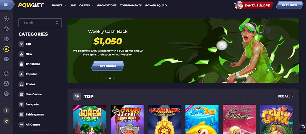 powbet casino, homepage, online casino